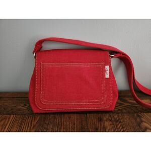 Fossil Vintage Y2k Red Denim Crossbody Handbag